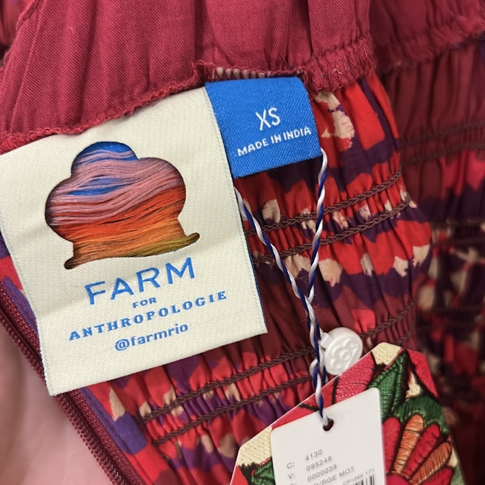 Farm Rio * Anthropologie Puff Sleeve Smocked Maxi Dress - Picture 13 of 13